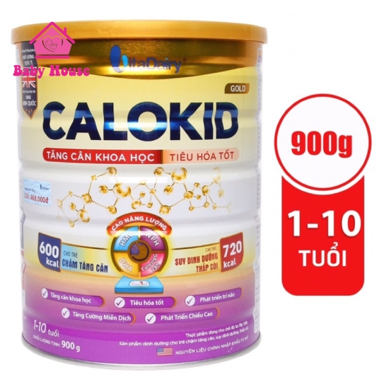 Sữa bột Calokid tăng cân khoa học & tiêu hoá khoẻ 1-10 tuổi 900g
