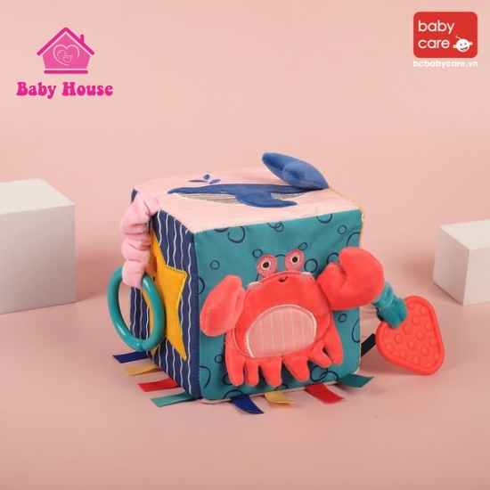 Xúc xắc vải hình khối đa tương tác Babycare BC7318 đồ chơi phát triển vận động cho bé