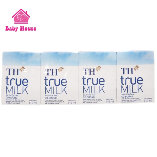 Lốc sữa TH True milk có đường 110ml
