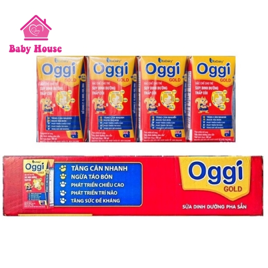 Thùng 48 hộp sữa Oggi đỏ 180ml cho trẻ suy dinh dưỡng thấp còi