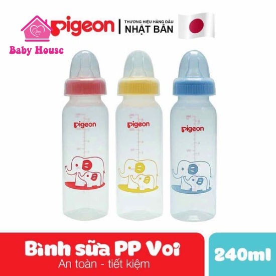 Bình sữa cổ hẹp Pigeon PP tiêu chuẩn 240ml
