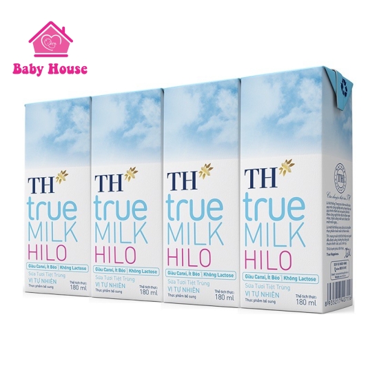 Lốc 4 hộp sữa TH True Milk HILO 180ml