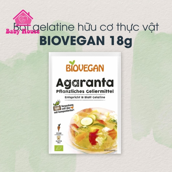 Bột Gelatine hữu cơ thực vật BioVegan 18g (gói)