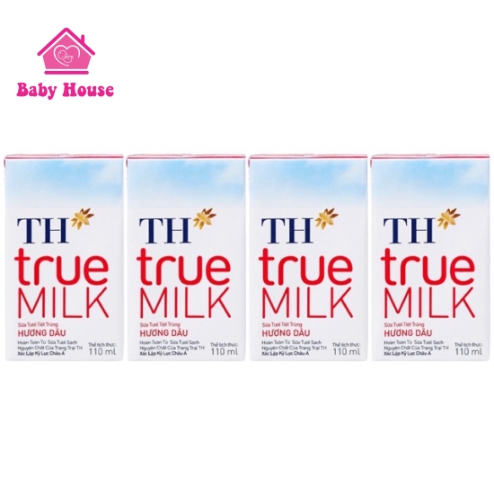 lốc sữa TH True milk hương dâu 110ml