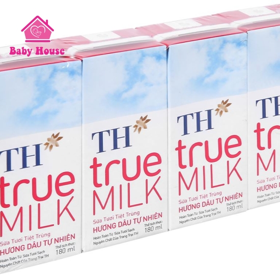 Lốc sữa TH True milk hương dâu 180ml