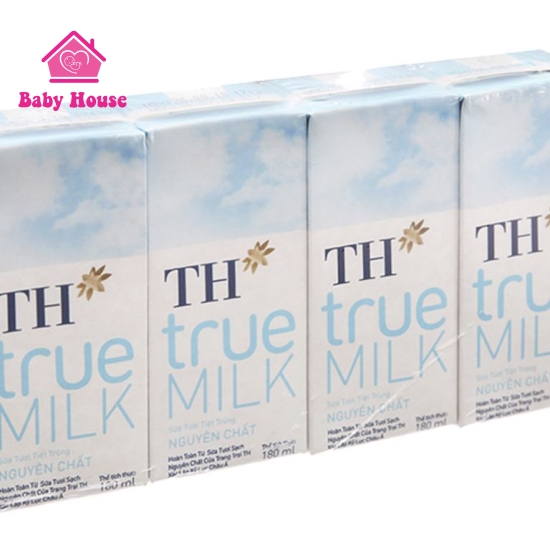 Lốc sữa TH True Milk nguyên chất 180ml