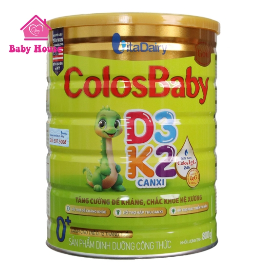 Sữa ColosBaby D3K2 số 0+ 800G (trẻ 0-12 tháng)