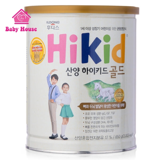 Sữa bột Hikid dê 650g cho bé 1-9 tuổi