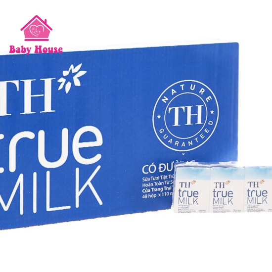 Thùng 48 hộp sữa TH True milk có đường 110ml