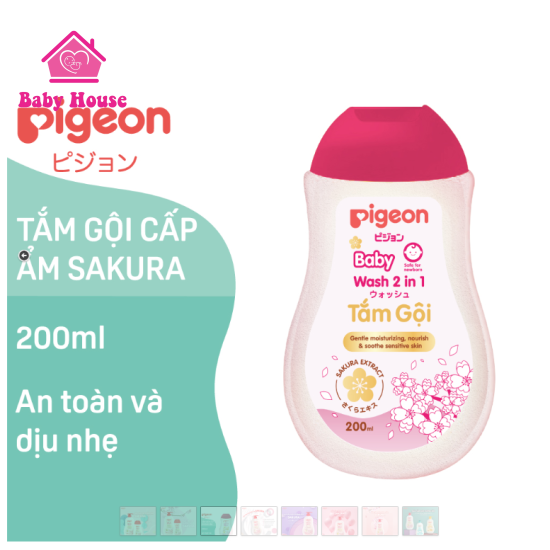 Sữa tắm gội Pigeon Sakura màu đỏ 200ml