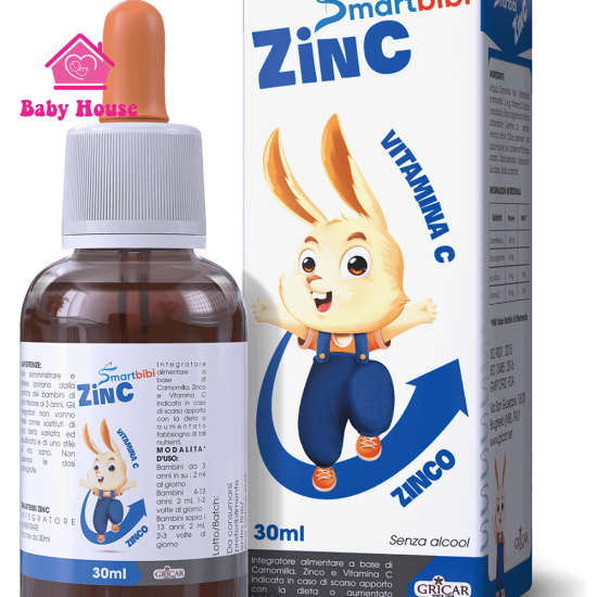 Siro bổ sung Kẽm hữu cơ và Vitamin C Smartbibi ZinC 30ml