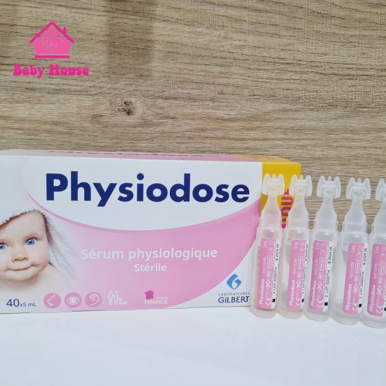 Hộp 40 ống nước muối hồng Physiodose Pháp