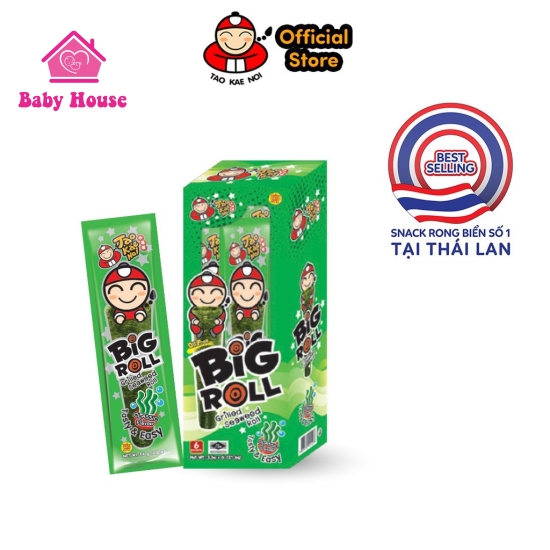 Hộp 12 snack rong biển cuộn ăn liền Big Roll vị truyền thống 3g