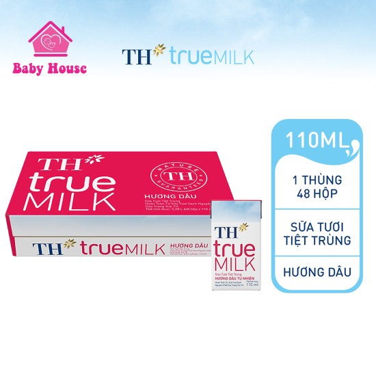 Thùng 48 hộp sữa tươi TH True Milk dâu 110ml