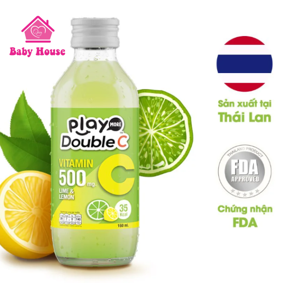 Nước trái cây Play More Double C vị chanh 160ml 4Y+