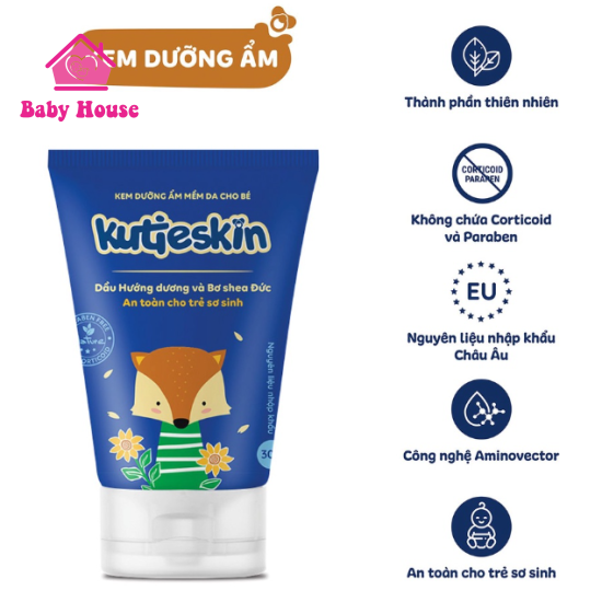 Kem bôi dưỡng ẩm mềm da cho bé Kutieskin 30g