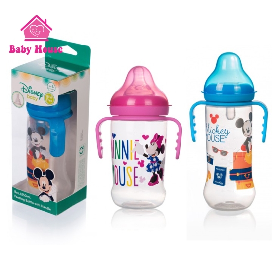 Bình sữa cổ rộng có tay cầm Disney 150ml