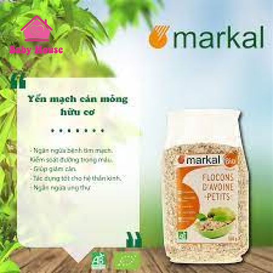 Yến mạch cán mỏng hữu cơ Markal 500g