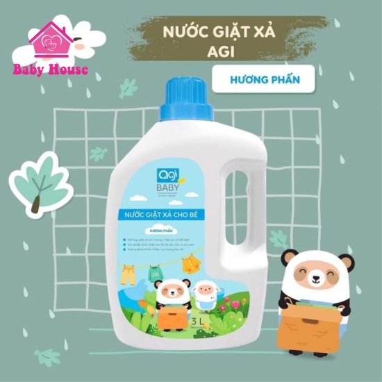 Nước giặt xả Agi 2 in 1 mùi phấn can 3L