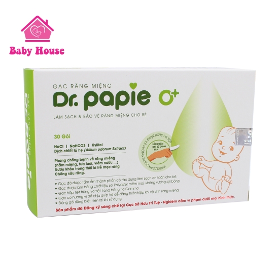 Gạc rơ lưỡi Dr. Papie hộp 30 cái