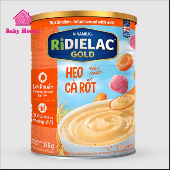 Bột ăn dặm Ridielac Gold Heo cà rốt HT 350g