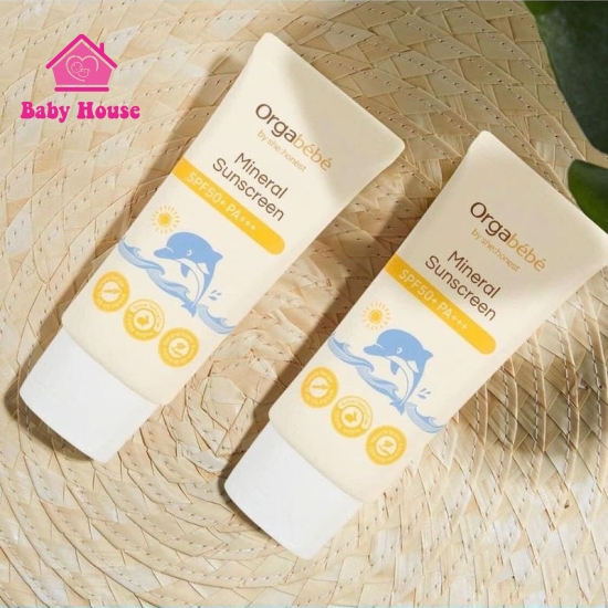 Kem chống nắng hữu cơ Orgabebe SPF50+ 50g nội địa Hàn