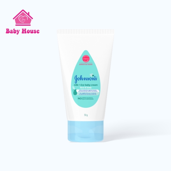 Kem Dưỡng Ẩm sữa và gạo Johnson's Baby Cream 50g (Mẫu Mới dạng tuýp)