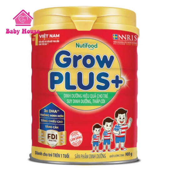 Sữa bột GrowPLUS+ Đỏ 12M+ lon 900g