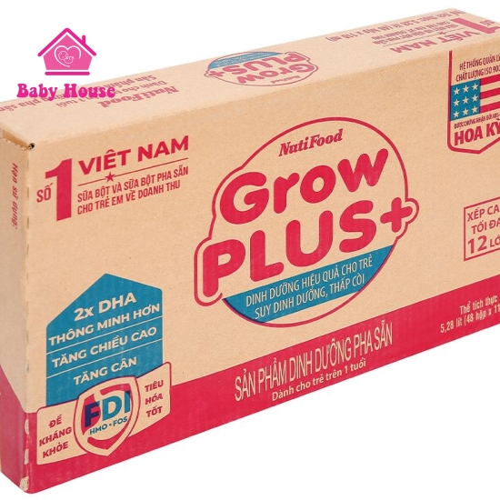 Thùng 48 hộp sữa bột pha sẵn GrowPlus+ 110ml