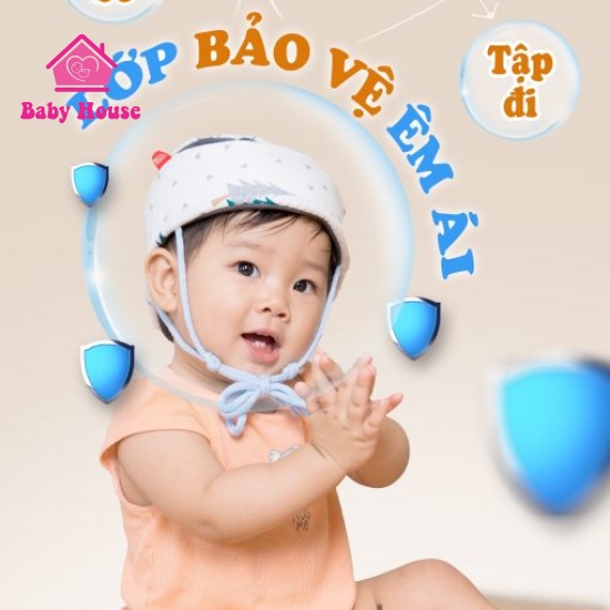 Mũ tập đi tập bò bảo vệ đầu cho bé Royal