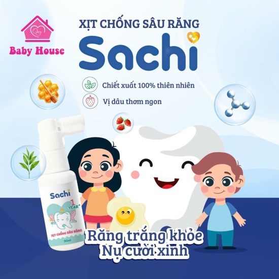 Xịt chống sâu răng Sachi 1Y+